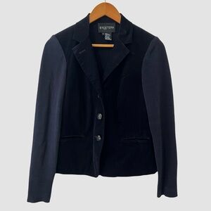 Etcetera Navy Knit/ Velvet Blazer Size S